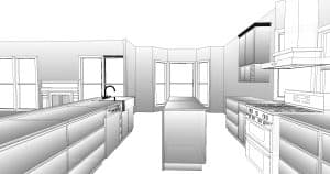 Mission Ridge kitchen redesign rendering, second view